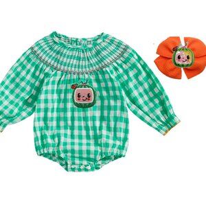 Cocomelon Romper Birthday Long Sleeve Top Bodysuit Coco Melon Dress Watermelon